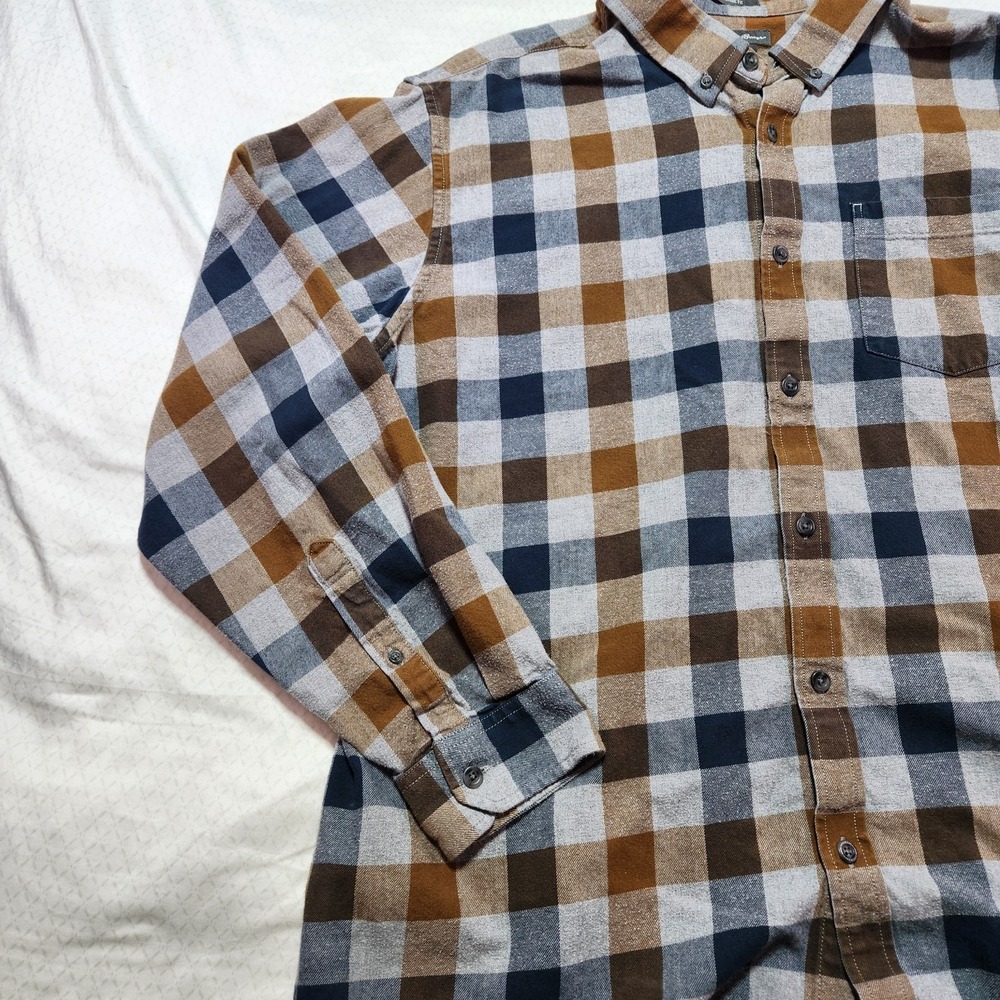 Eddie Bauer Classic Fit Plaid Flannel Button Down Shirt Mens Size 2XL - Picture 2 of 12